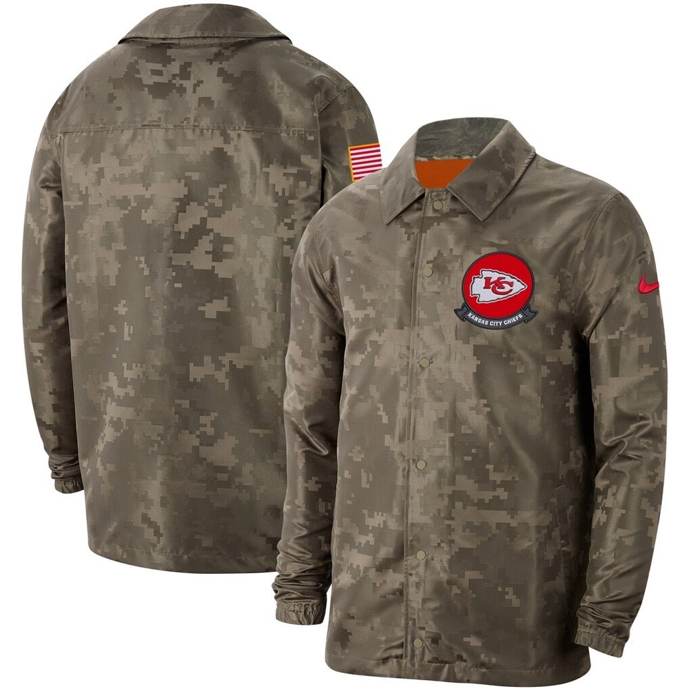 Nike Kansas City Chiefs Salute to‎ Service Camo Coaches Jacket Mens Large NFL